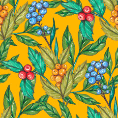 Watercolor seamless pattern with floral bouquets. Vintage botanical illustration. Elegant decoration for any kind of a design. Fashion print with colorful abstract flowers. Watercolor texture.	