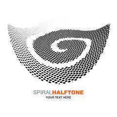 Abstract spiral shaped with halftone technic printing, vector illustration and design.