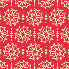 Abstract background for Christmas holidays on red background. Fabric texture swatch, seamless wallpaper. Vector illustration