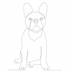 dog, drawing by one continuous line, sketch, vector