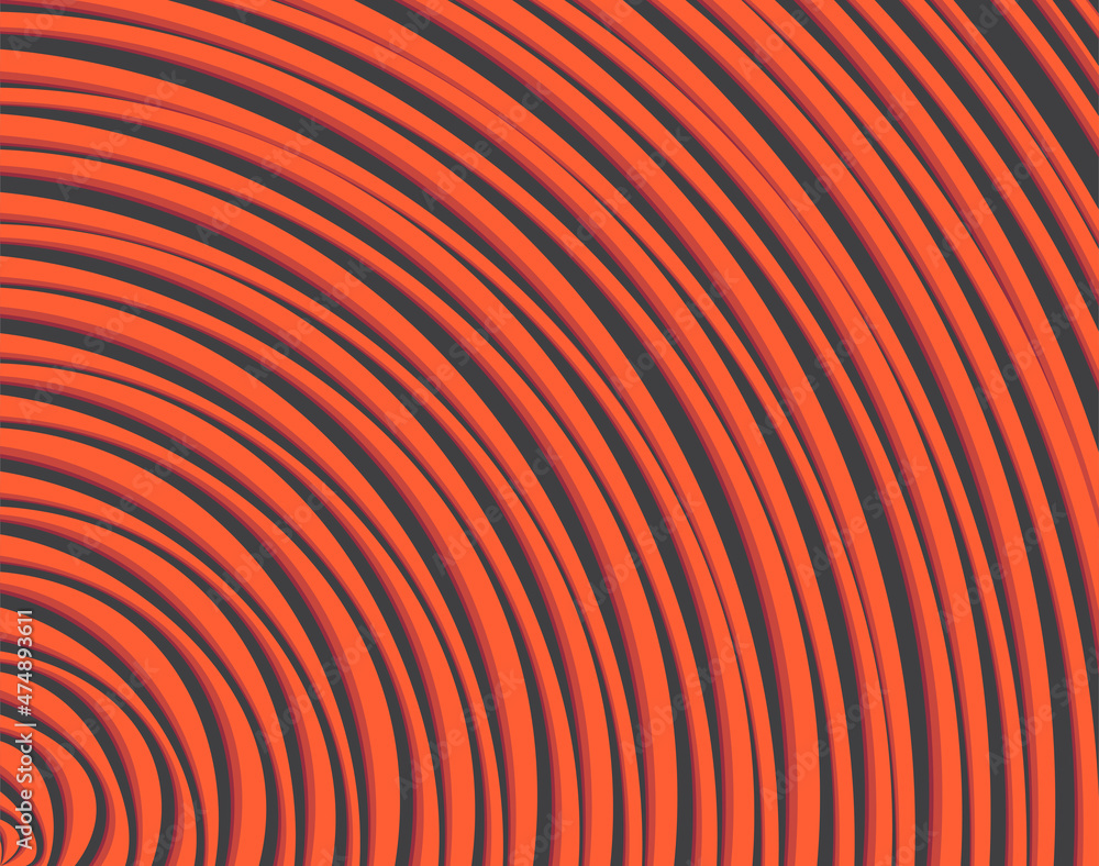 Poster simple orange background with circle lines pattern