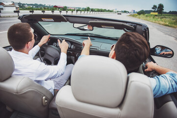 Friends in cabriolet