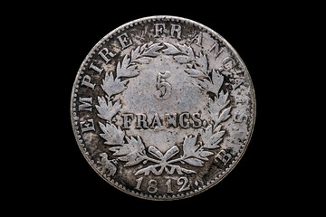 France Carolus IIII 5 francs silver coin replica dated 1804 showing the reverse with an empire...