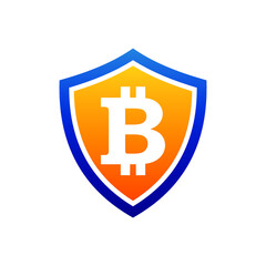 Bitcoin Shield Logo can be used for company, icon, and others.