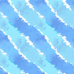 Fototapeta premium Seamless white background with blue watercolor strokes.