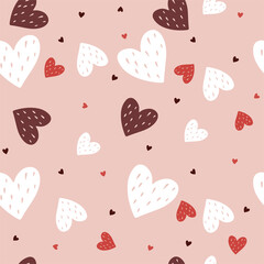 Hearts seamless pattern, lovely romantic background, great for Valentine's Day.