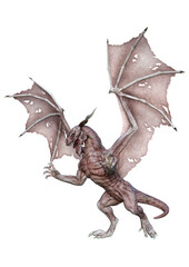 3D Rendering Fairy Tale Dragon on White