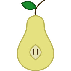 Pear Filled Outline Icon Fruit Vector