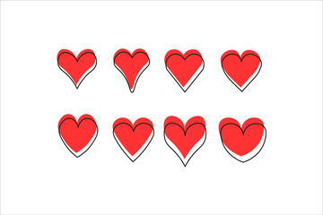 set of hearts icon vector illustration