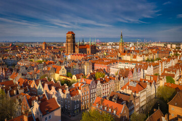 Beautiful architecture of the old town in Gdansk. Poland