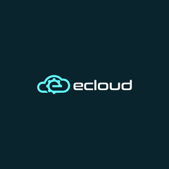Logo inspiration with cloud icon and letter e