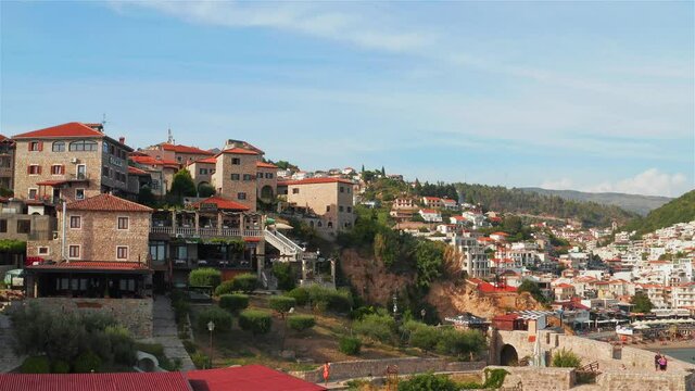 Aerial view of the picturesque old town of Ulcinj, Montenegro