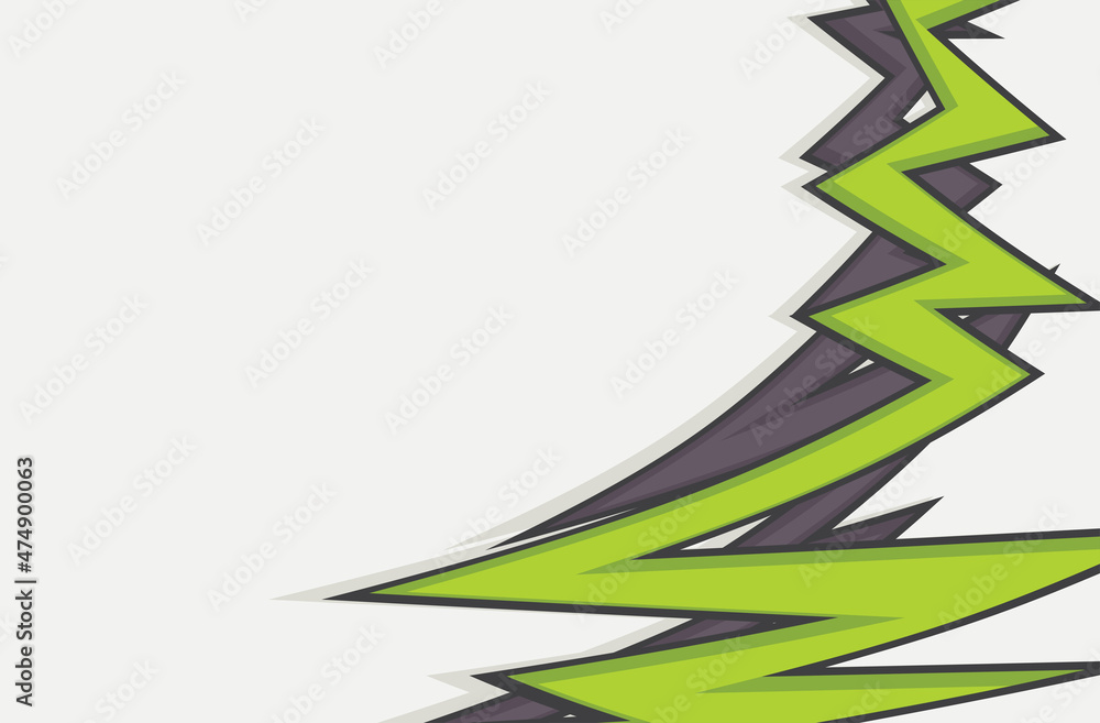 Poster zigzag line pattern with green and grey color and some copy space area