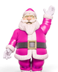 santa claus is waving on christmas day in white background