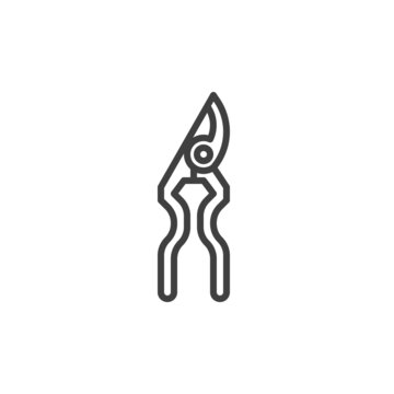 recommend clip art: Garden pruner line icon