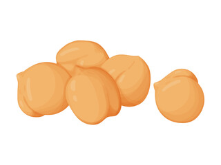 Heap of chickpeas. Vegetarian food drawing. Farm market product. 