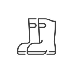 Rubber boots line icon
