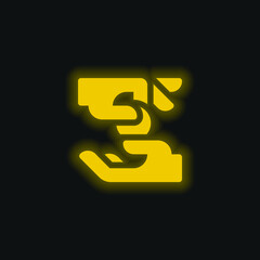 Alms yellow glowing neon icon