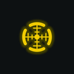 Aim yellow glowing neon icon