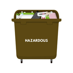 Hazardous waste sorting set vector illustration.