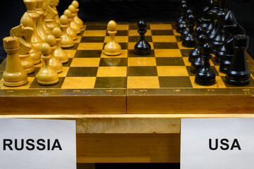 Russia vs USA, chess like geopolitics game.