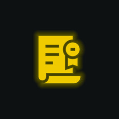 Award yellow glowing neon icon