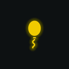 Balloon yellow glowing neon icon