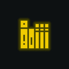 Book yellow glowing neon icon