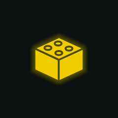 Brick yellow glowing neon icon