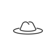 Gardener hat line icon