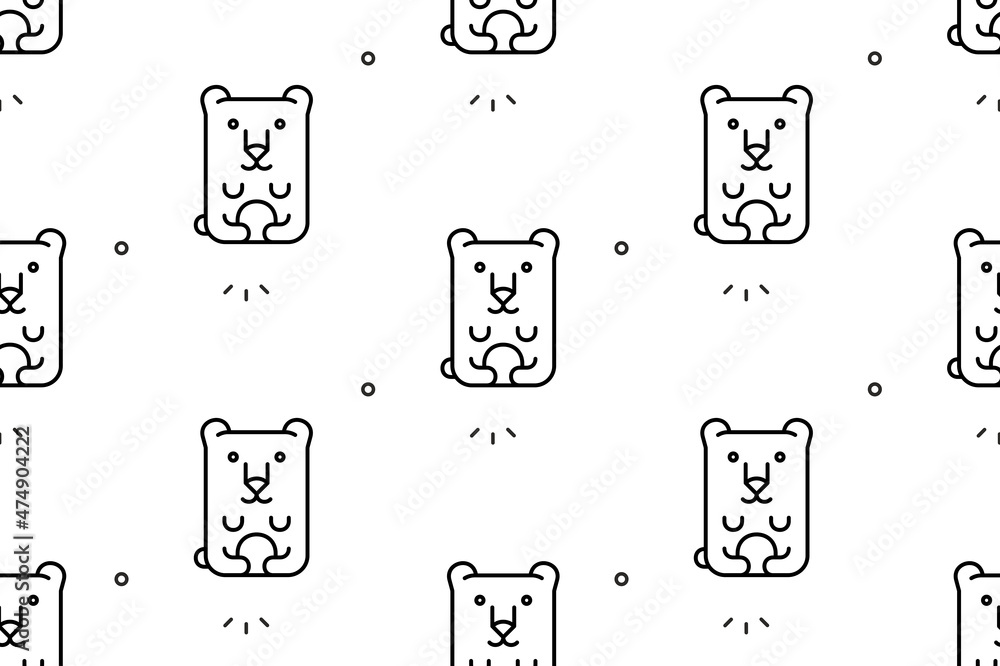 Poster seamless pattern with polar bears. icon design. template elements