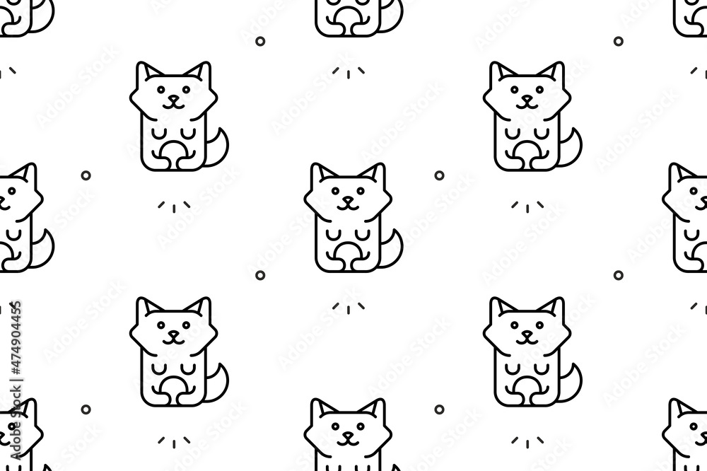 Poster seamless pattern with raccoons. icon design. template elements