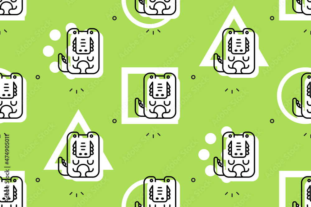 Poster seamless pattern with crocodiles. icon design. template elements