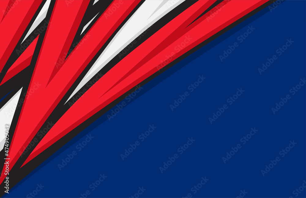 Poster abstract background with american flag color theme and some copy space area