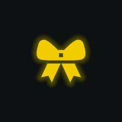 Bow yellow glowing neon icon