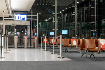 Empty airport COVID restrictions