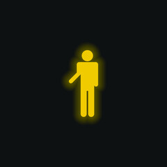 Basic Silhouette yellow glowing neon icon