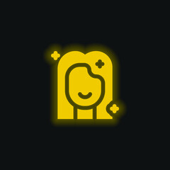 Beauty yellow glowing neon icon