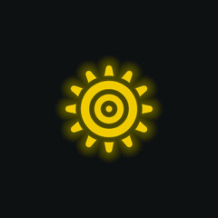 Anemone yellow glowing neon icon