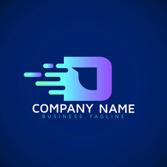 Letter D Speed motion fast Logo Design initial letter d icon Element
