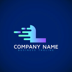 Fototapeta premium Letter L Speed motion fast Logo Design initial letter l icon Element