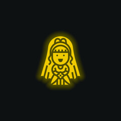 Bride yellow glowing neon icon
