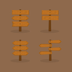 wooden signs set