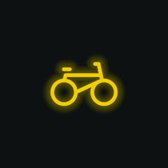 Bicycle Side View yellow glowing neon icon