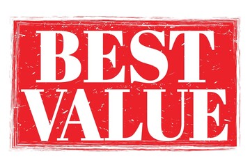 Fototapeta premium BEST VALUE, words on red grungy stamp sign
