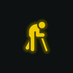 Blind yellow glowing neon icon