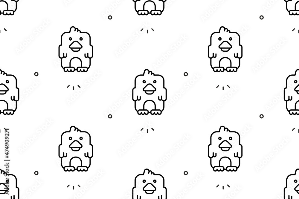 Poster seamless pattern with ducks. icon design. template elements