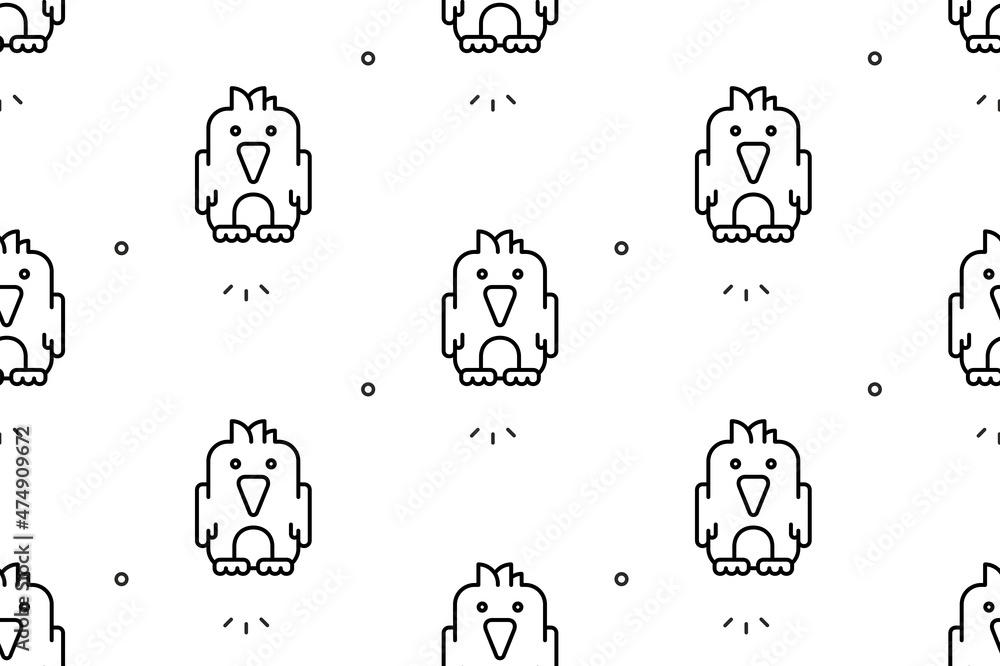 Poster seamless pattern with parrots. icon design. template elements