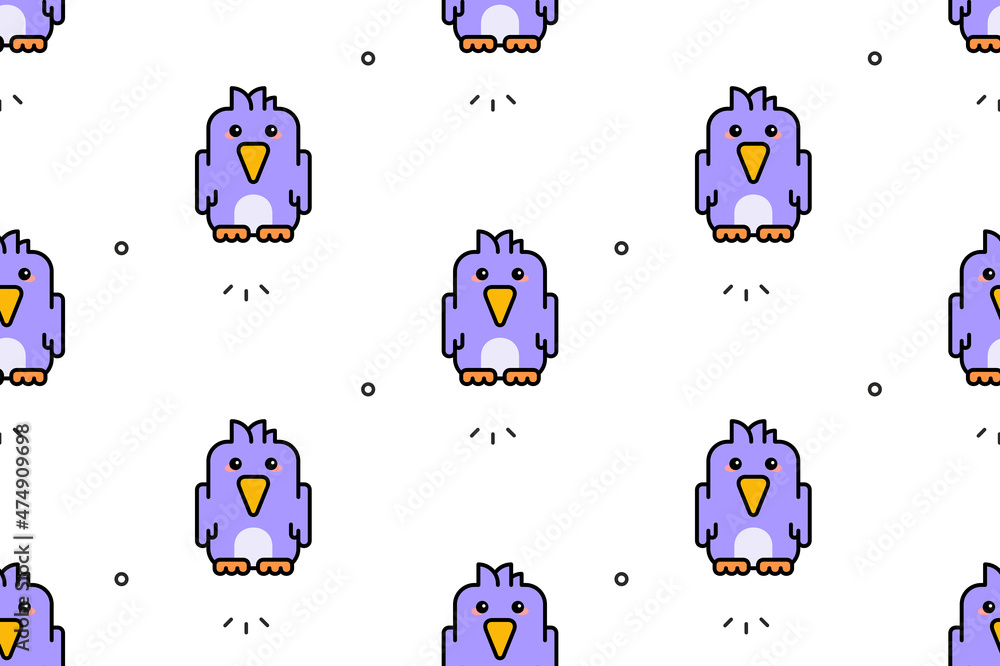 Poster seamless pattern with parrots. icon design. template elements
