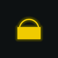 Bag yellow glowing neon icon